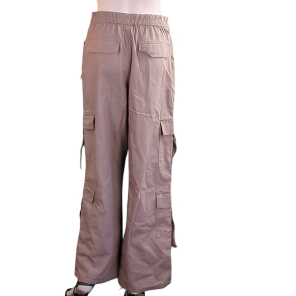 Wide Leg Cargo Pants, High Waist No Boundaries 100% Cotton - Picture 7 of 14
